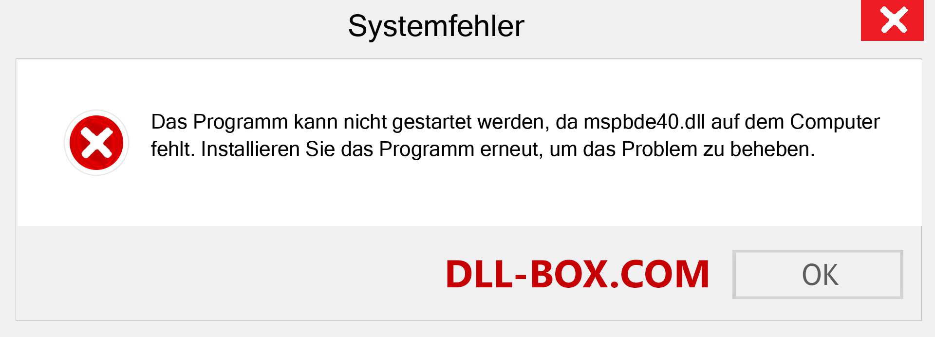 mspbde40.dll-Datei fehlt?. Download für Windows 7, 8, 10 - Fix mspbde40 dll Missing Error unter Windows, Fotos, Bildern