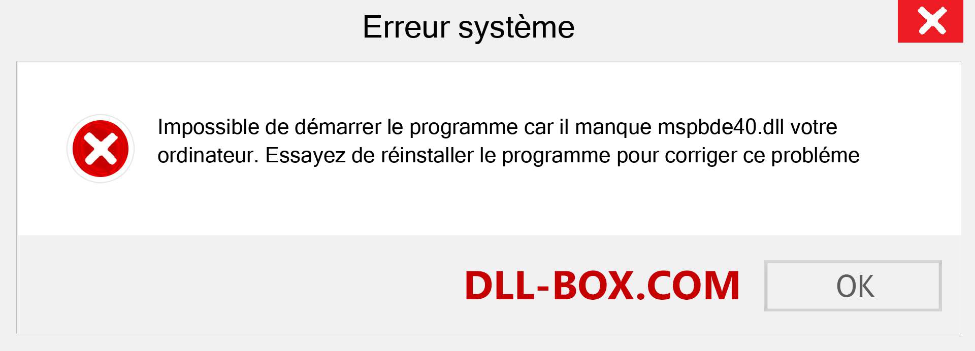 Le fichier mspbde40.dll est manquant ?. Télécharger pour Windows 7, 8, 10 - Correction de l'erreur manquante mspbde40 dll sur Windows, photos, images